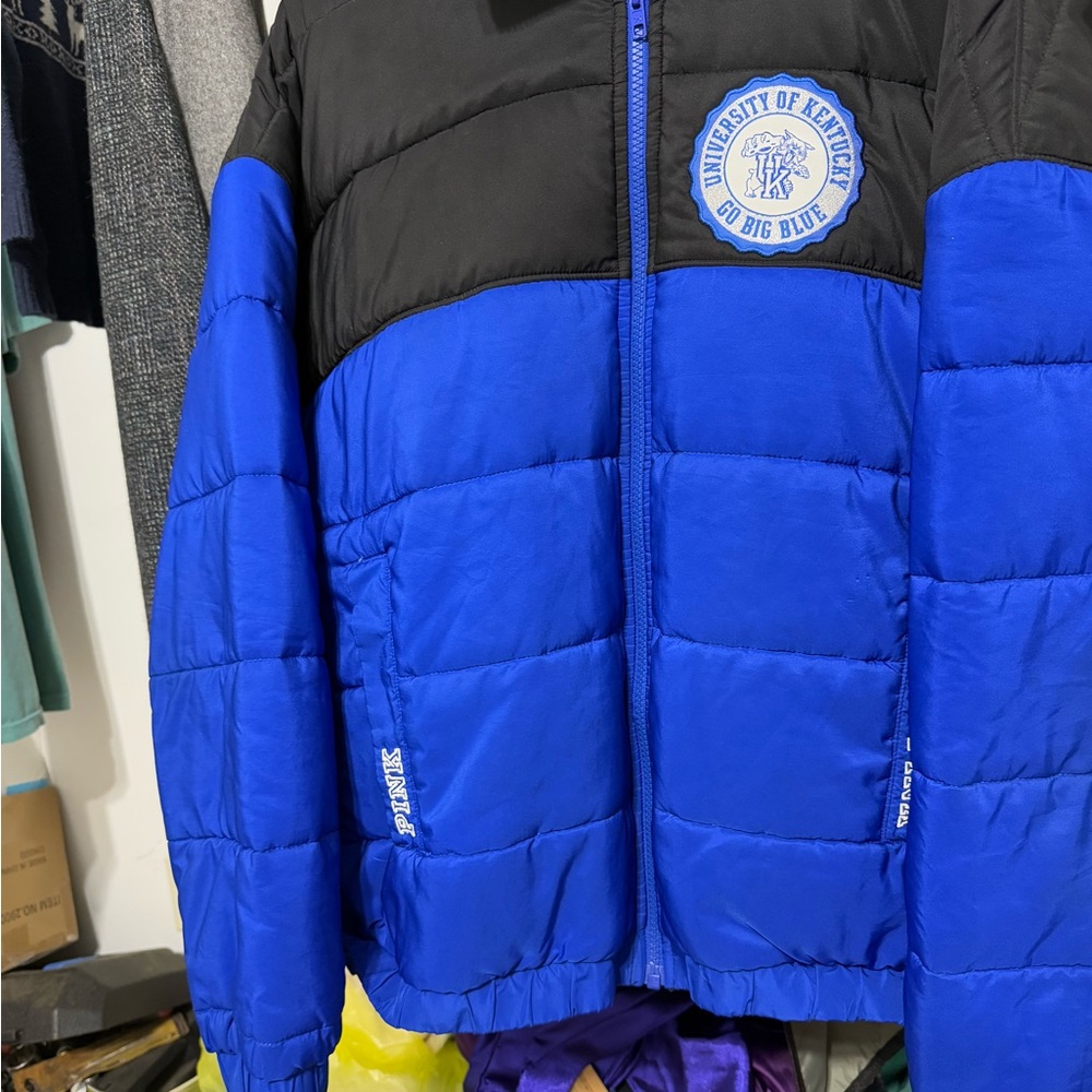 Blue and Black Puffer Jacket university of kentucky
